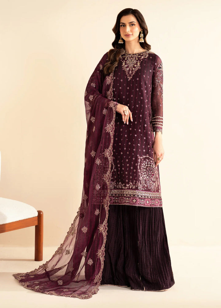 Xenia Formal Luxury Unstitched Embroidered Chiffon Suits 3 Piece XE25FL XF-984 Tiya - Formals Collection