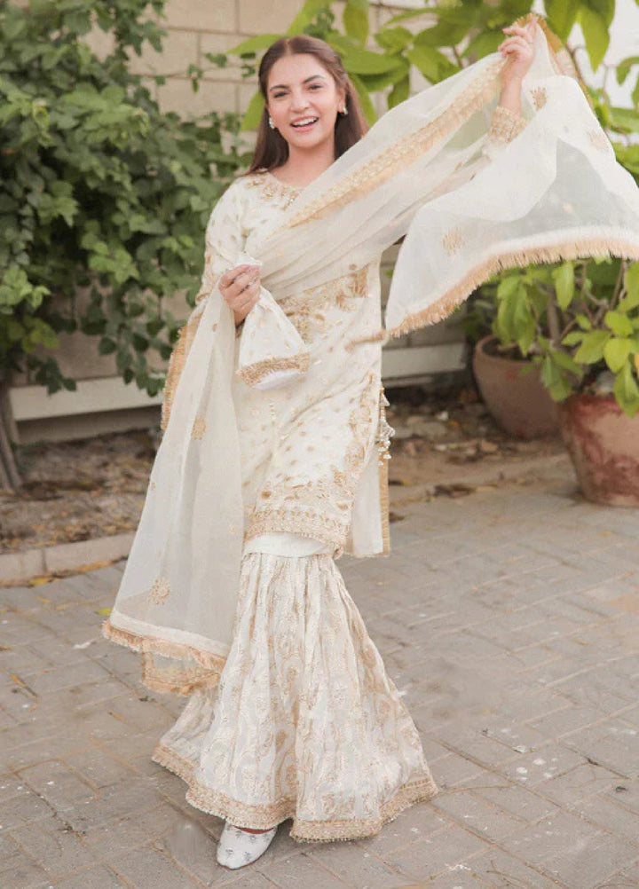 Sara Jahan Women RTW Embroidered Organza Zari 3 Piece Suit SJ26RF TJ-101 - Festive Collection