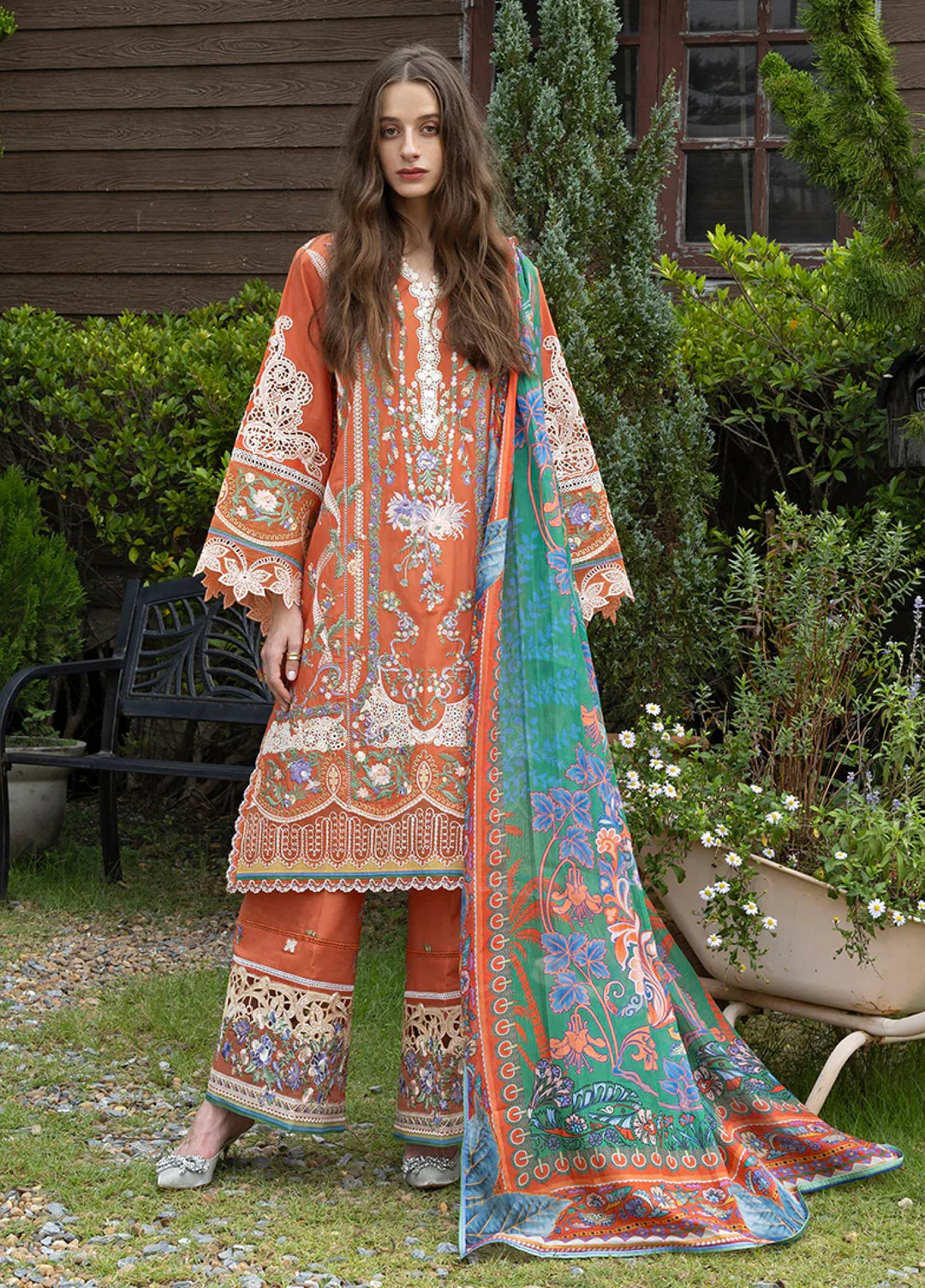 Mon Tresor by Esmel Unstitched Embroidered Luxury Lawn 3 Piece Suit EML26UMT D1-Vita - Summer Collection