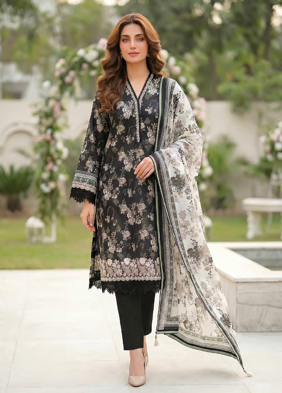 Essentials by Lakhany Unstitched Printed Lawn 3 Piece Suit LSM26UEL LG-MM-1034 - Summer Collection