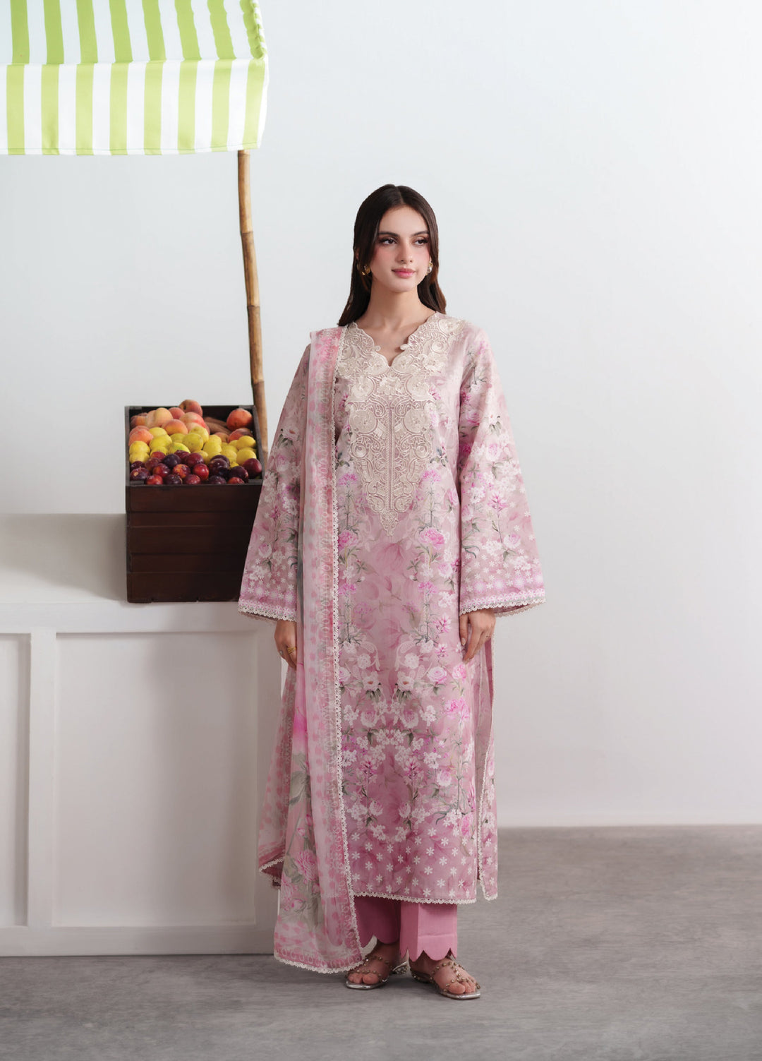 Summer Diary by Neeshay Unstitched Printed Lawn 3 Piece Suit NSH26SD Rose Garden - Casual Collection