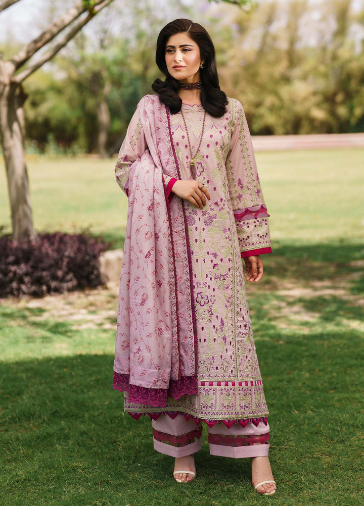 Shurooq Unstitched Luxury Lawn Embroidered 3 Piece SQ25 D-03 Bloom - Festive Collection