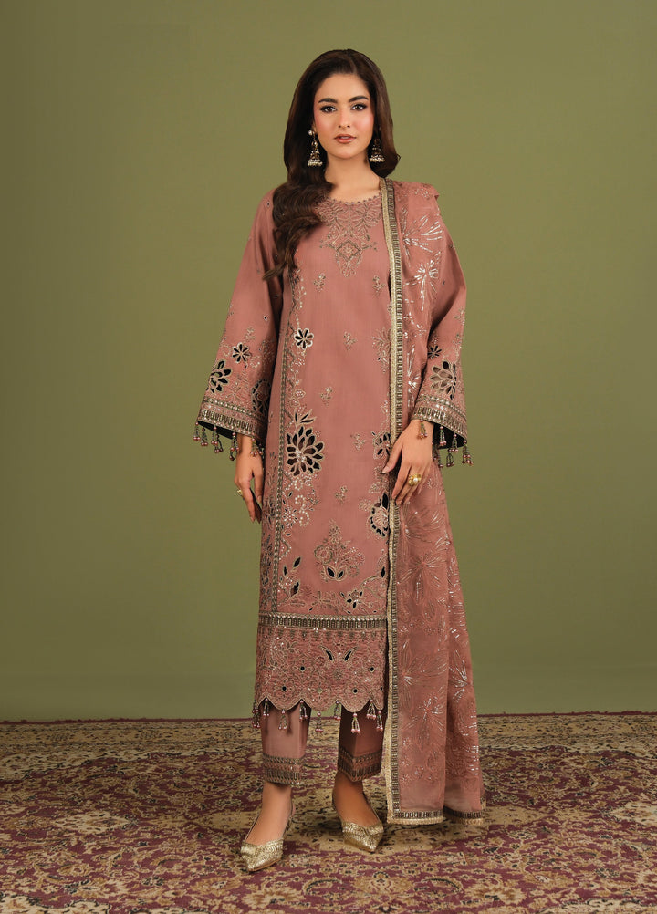 Alizeh Luxe Unstitched Raw Silk Embroidered 3 Piece Suit AFB26UL D-04 vesper - Winter Collection