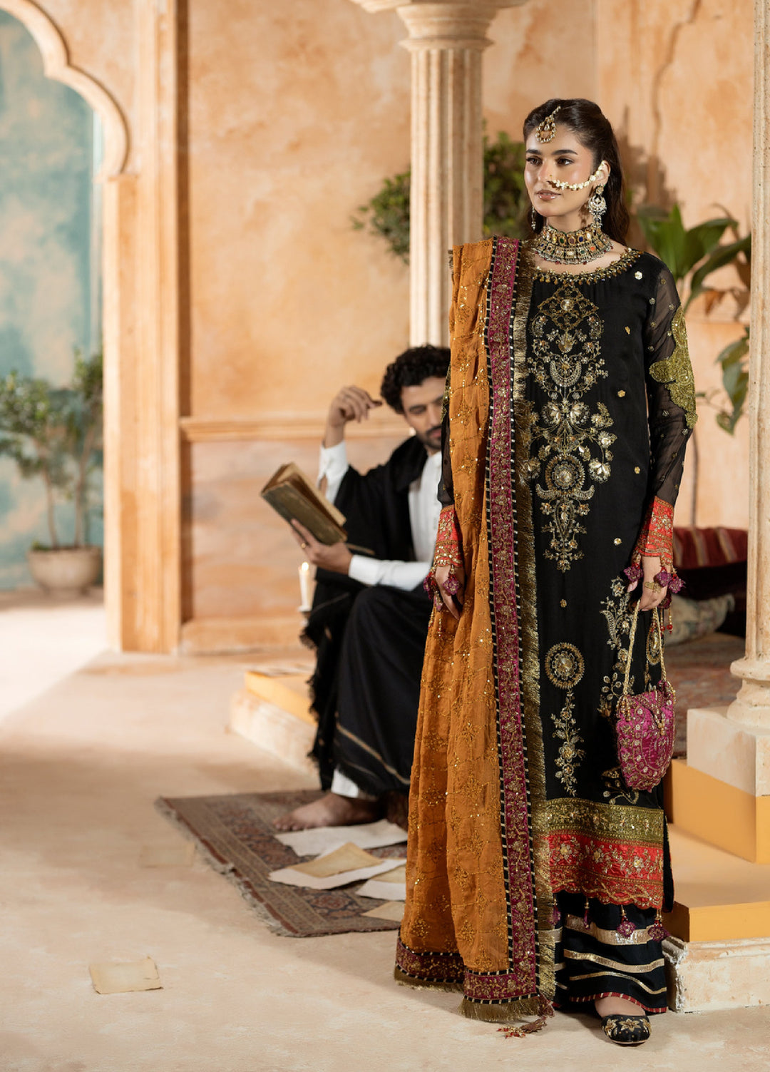 Sara Jahan Women RTW Embroidered Chiffon 3 Piece Suit SJ26RF SJ-1019 - Festive Collection