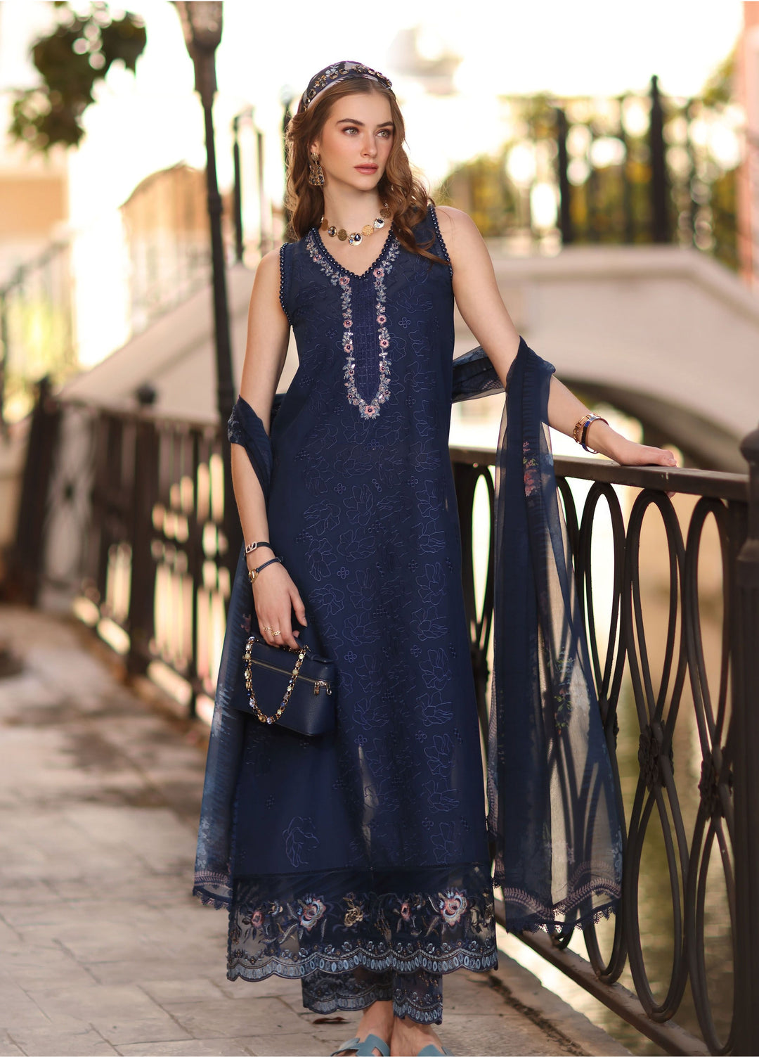 Noor by Saadia Asad Unstitched Embroidered Lawn 3 Piece Suit SA26UNE D-06A - Eid Collection