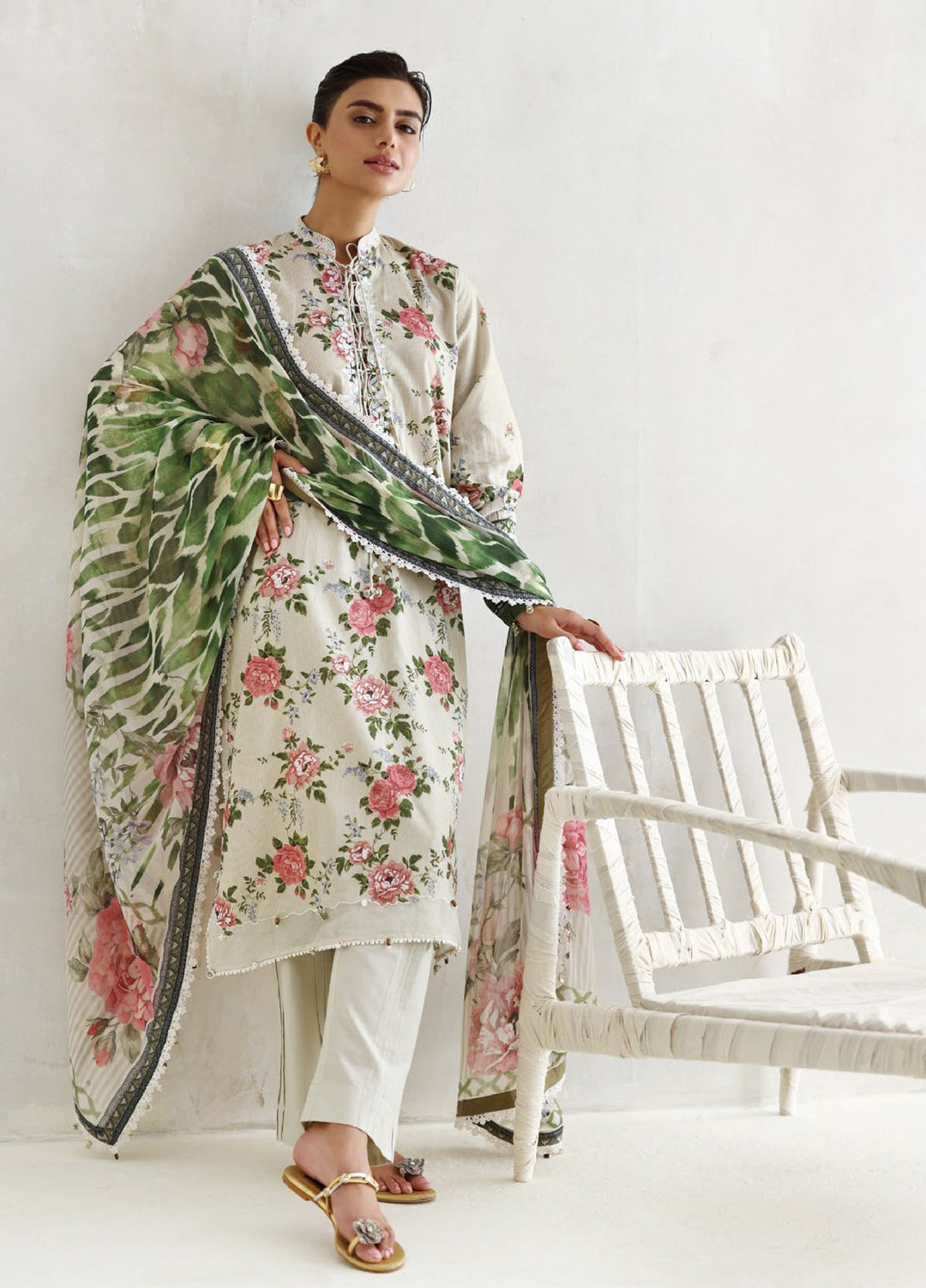 The Luxe by Gul Ahmed Unstitched Embroidered Lawn 3 Piece Suit GA26ULL ÉMERAUDE Orchidée BM 62036 - Casual Collection