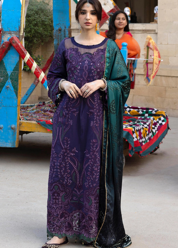 Bandhani by Al Zohaib Unstitched Embroidered Premium Lawn 3 Piece Suit AZ26UB D-8 - Summer Collection