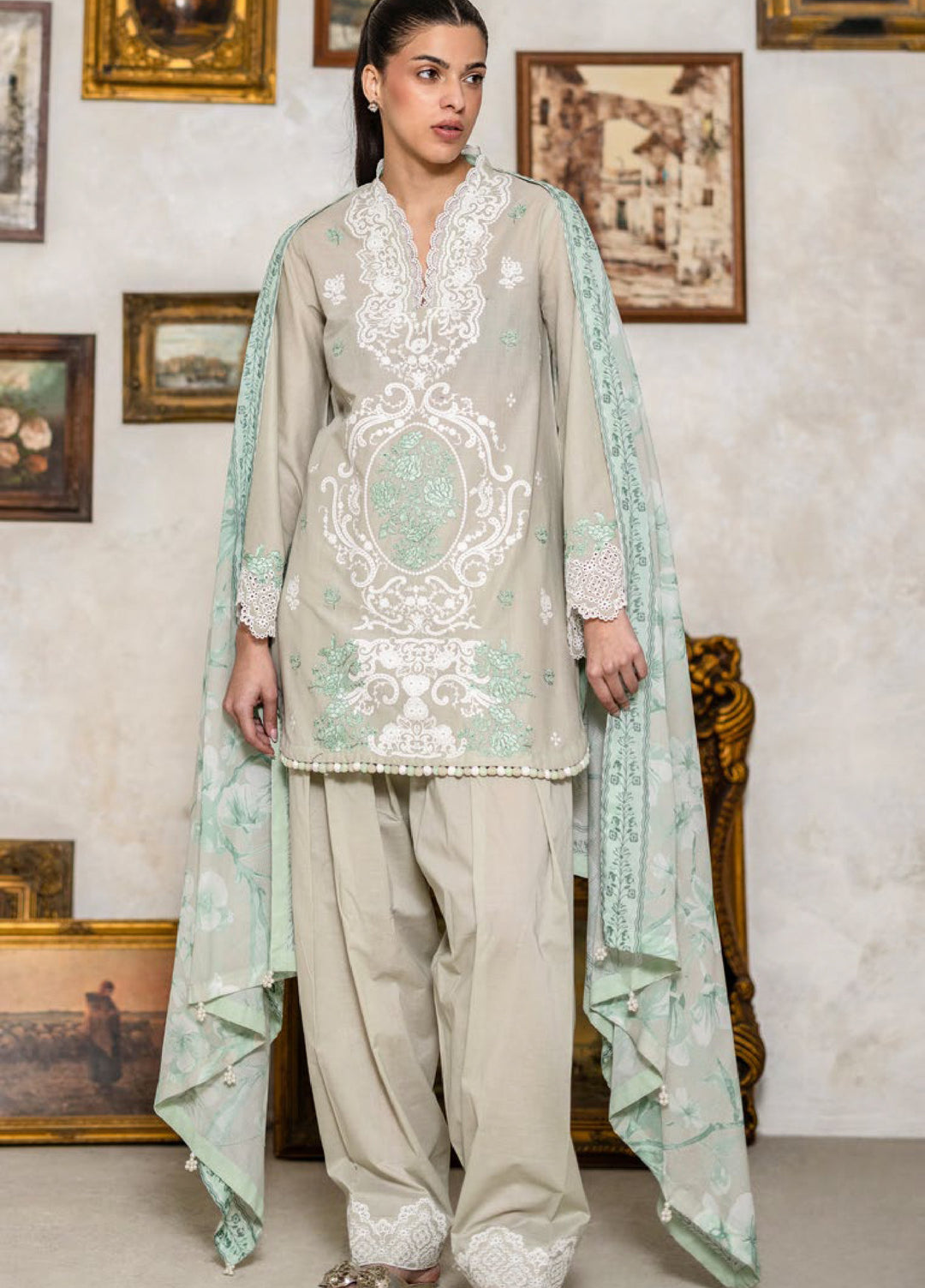 Freesia by Gul Ahmed Unstitched Embroidered Lawn 3 Piece Suit GA26UFL DN-62027 - Summer Collection