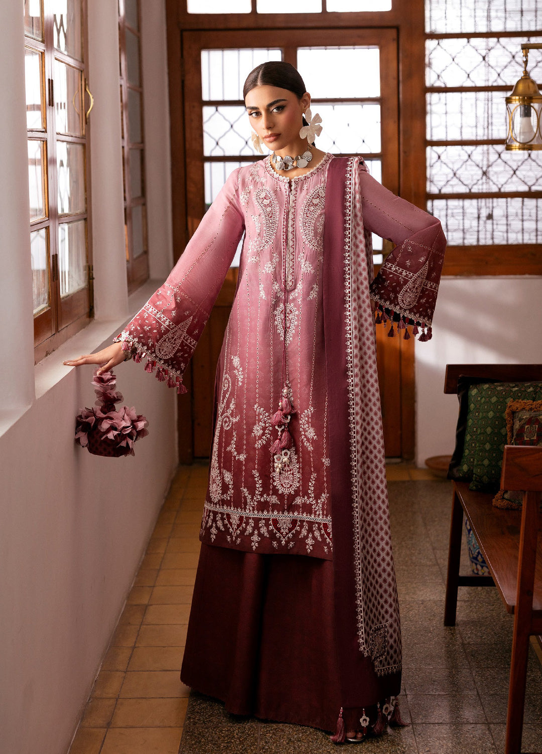 Shahkaar by Jazmin Unstitched Embroidered Lawn 3 Piece Suit JZ26USE SL26-D08 - Eid Collection