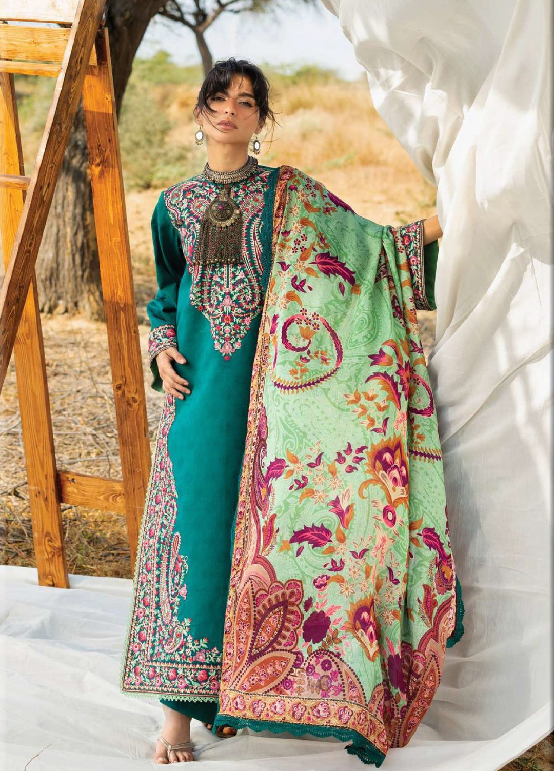 Zainab Chottani Unstitched Embroidered Luxury Lawn 3 Piece Suit ZC26ULZ D-2 MEHRI - Summer Collection
