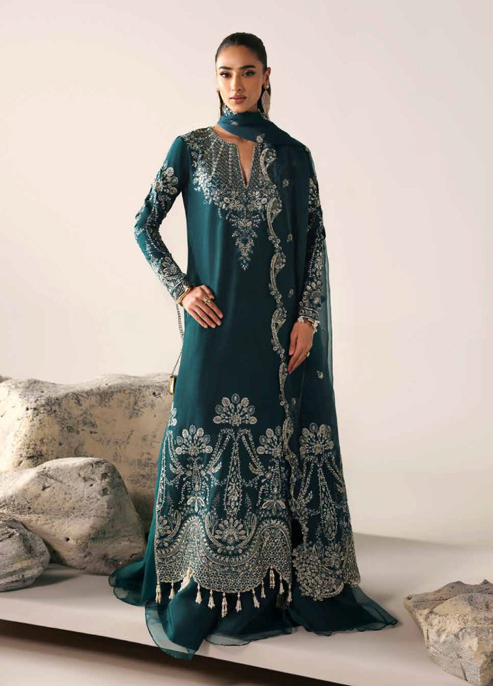 Serein Luxe by Emaan Adeel Unstitched Raw Silk Embroidered Suits 3 Piece EA25SL D-4 Starlight Sway - Festive Collection