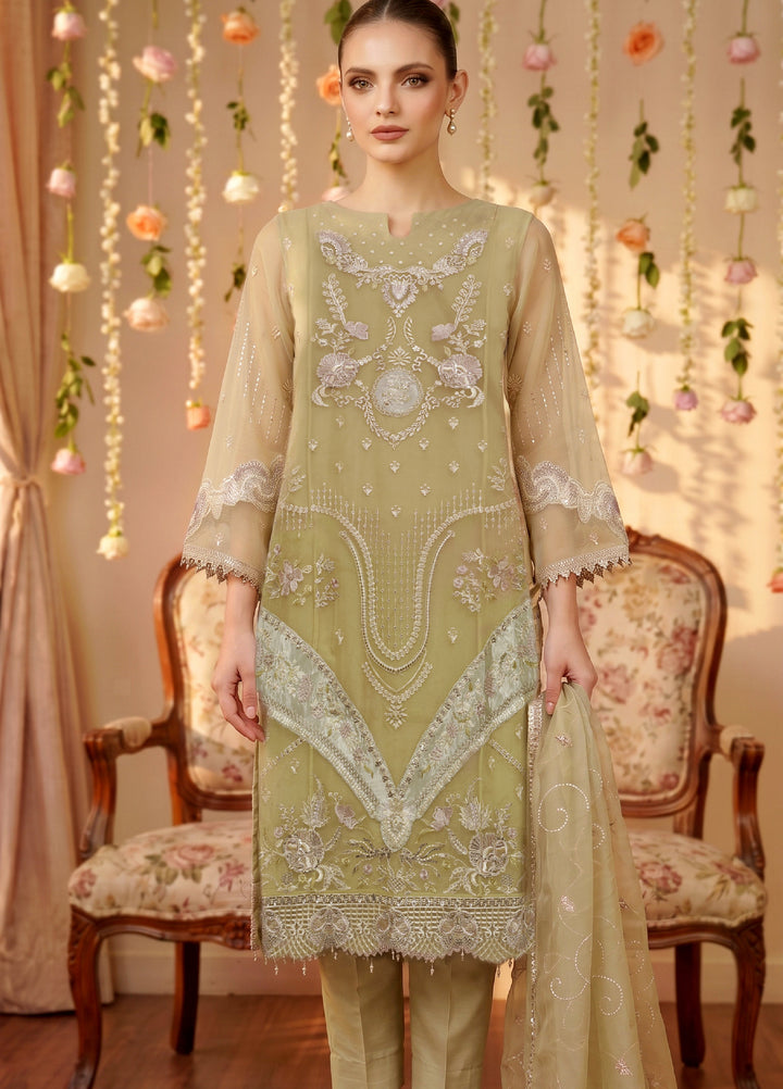 Anaya Noor by Zebtan Unstitched Embroidered Chiffon 3 Piece Suit ZB26UAC AN 10 - Festive Collection