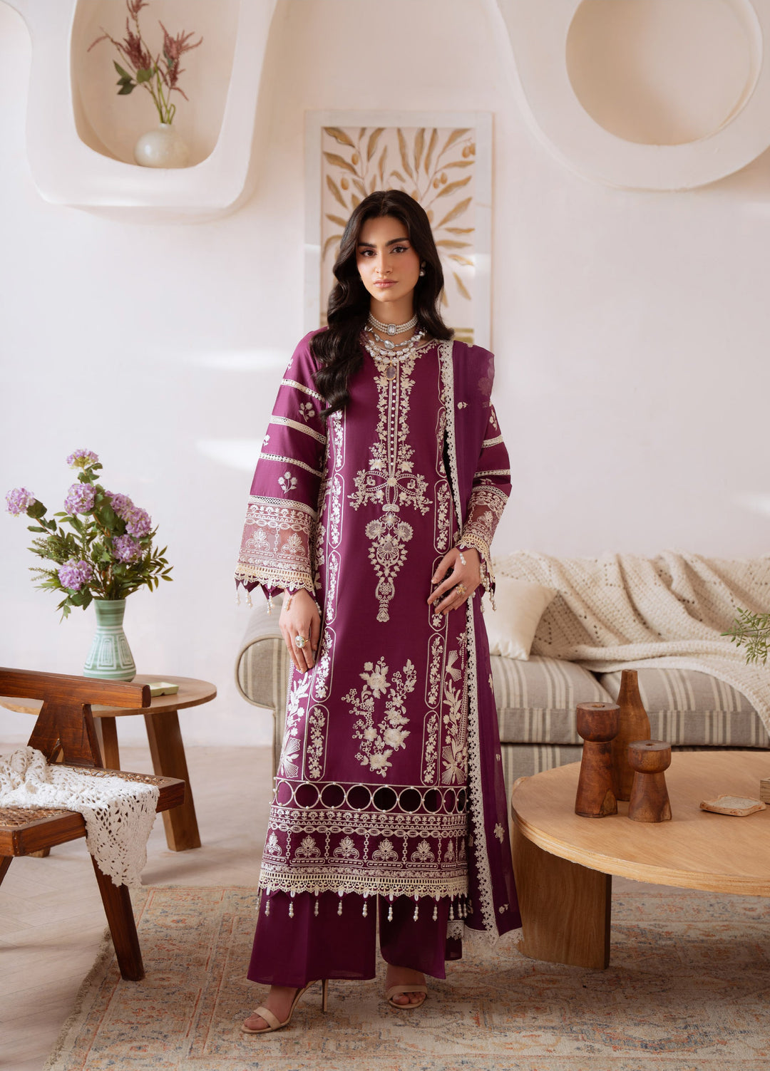 Shanaya by Mahnur Unstitched Lawn Embroidered 3 Piece Suit MN26US SN-03 - Summer Collection