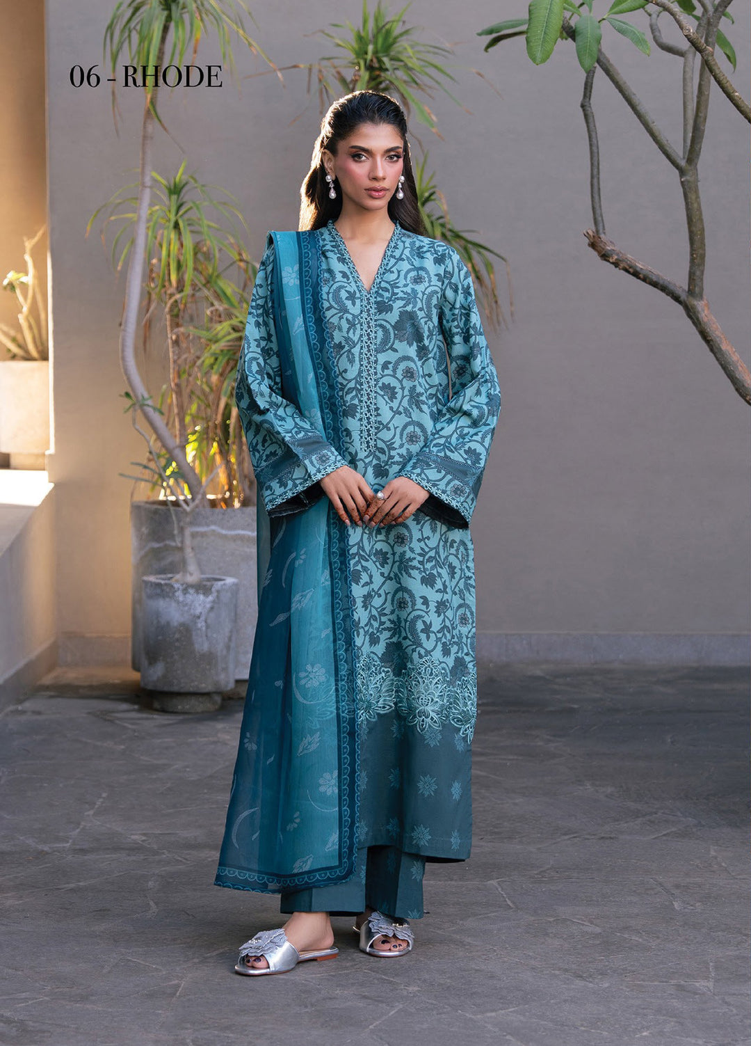 Layana by Xenia Formals Unstitched Embroidered Lawn 3 Piece Suit XE26ULL D-6 Rhode - Summer Collection