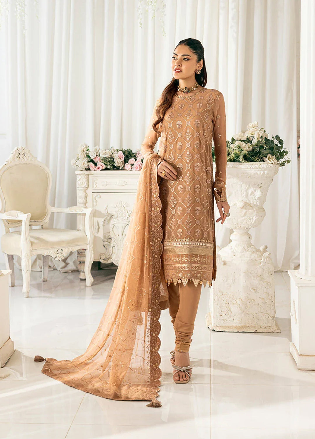 Signature by Salitex Embroidered Chiffon Suits Unstitched 3 Piece SUNS7CH036UT - Summer Collection