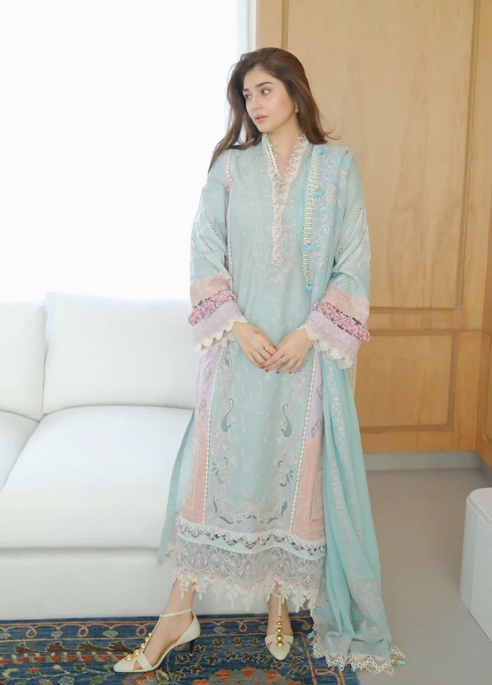 Ariya by Kanwal Malik Unstitched Embroidered Luxury Lawn 3 Piece Suit KM26UA D-3 ELIANA - Summer Collection