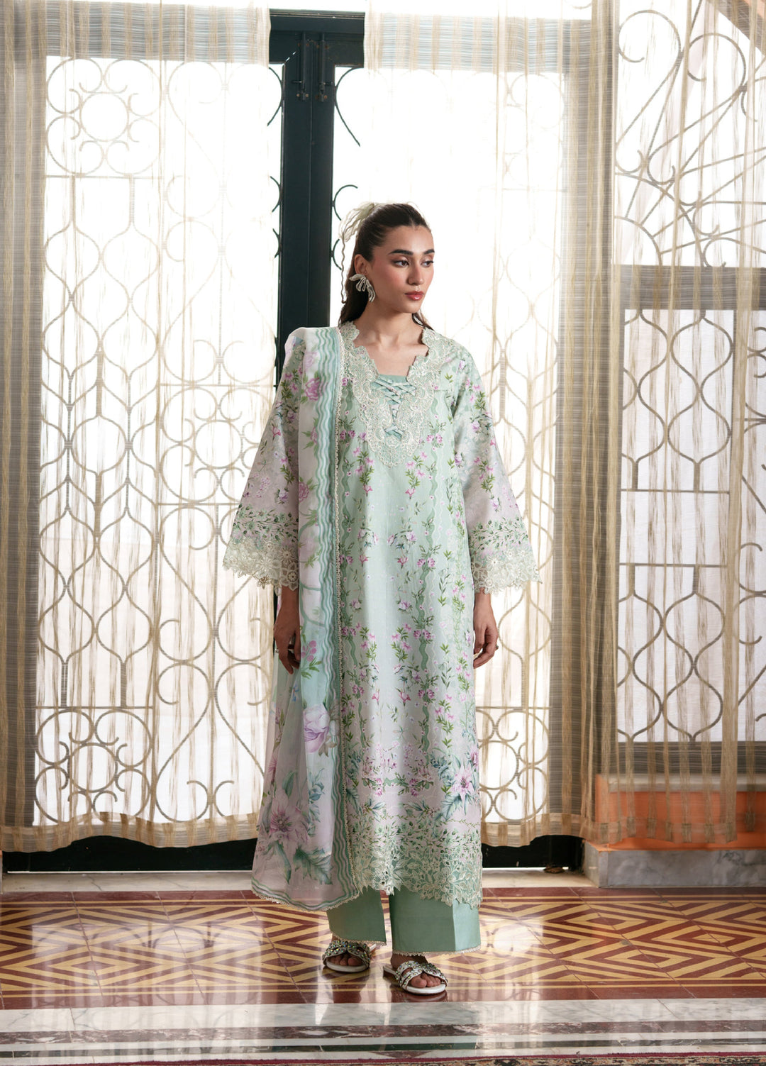 Summer Lines by Neeshay Unstitched Printed and Embroidered Lawn 3 Piece Suit NSH26ULS AVELINE - Eid Collection