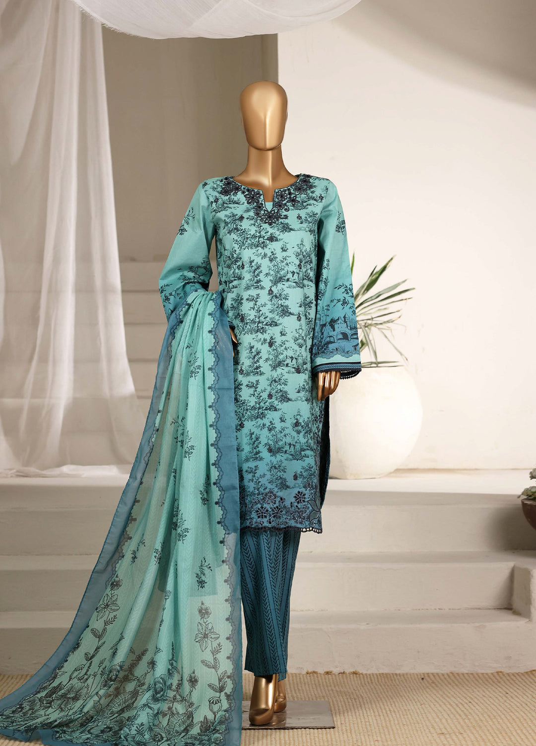 Guldozi by HZ Textiles RTW Embroidered Lawn 3 Piece Suit CPE-3P-026 - Summer Collection