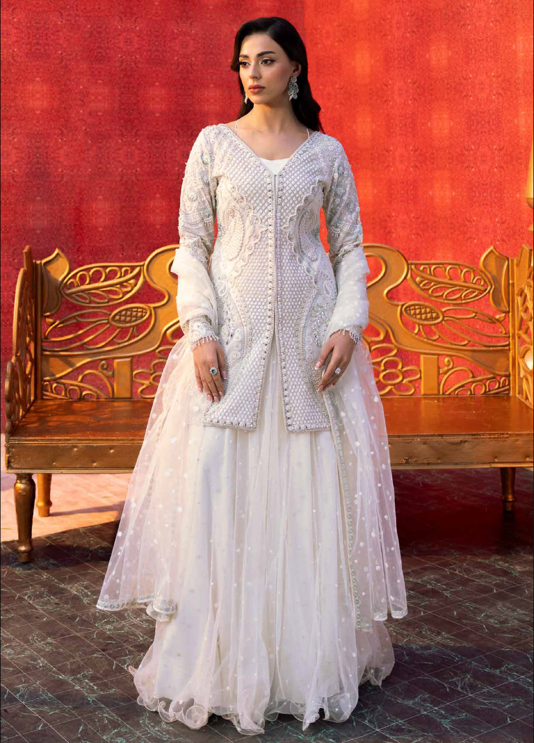 Zarmina by Zariya Unstitched Embroidered Bareeze Net 3 Piece Suit ZRY26UZ ZB50043 - Festive Collection