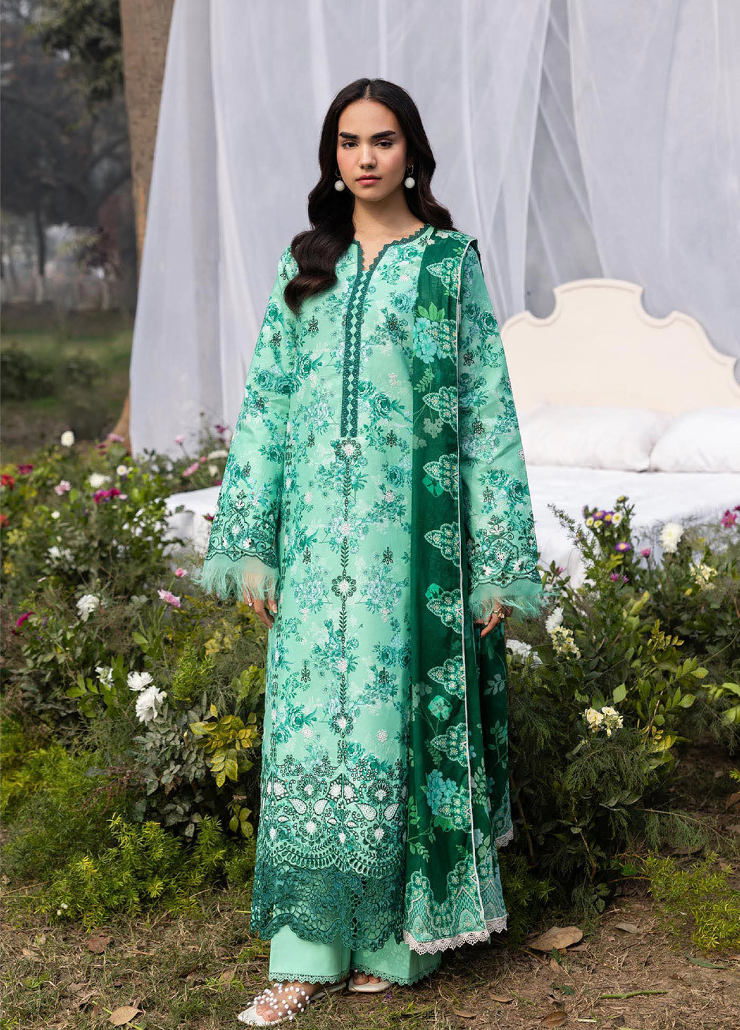 Summer Printkari Exclusive by RajBari Unstitched Embroidered Lawn 3 Piece Suit RB26USP D-11 - Casual Collection