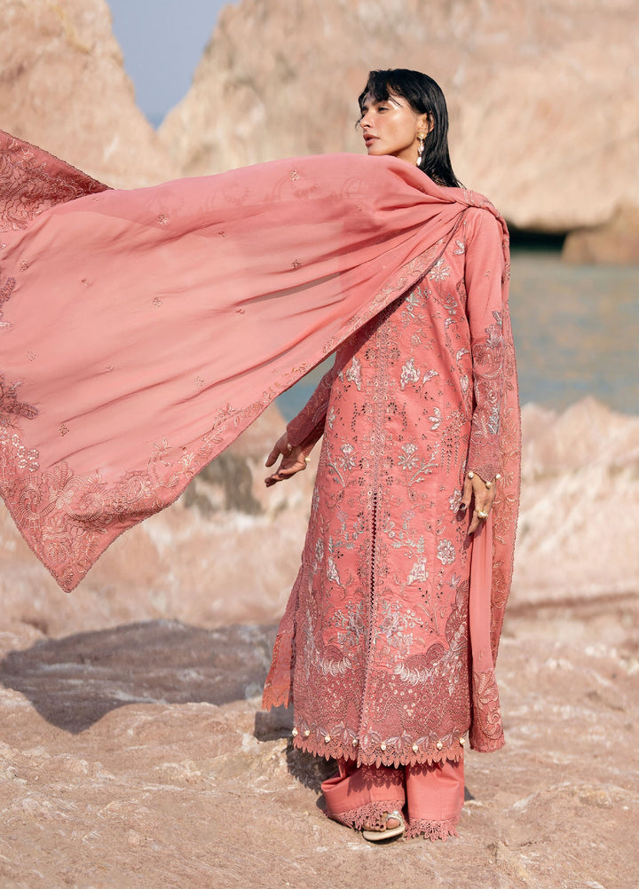 Florent Unstitched Embroidered Luxury Lawn 3 Piece Suit FL26UL FL-7B - Festive Collection