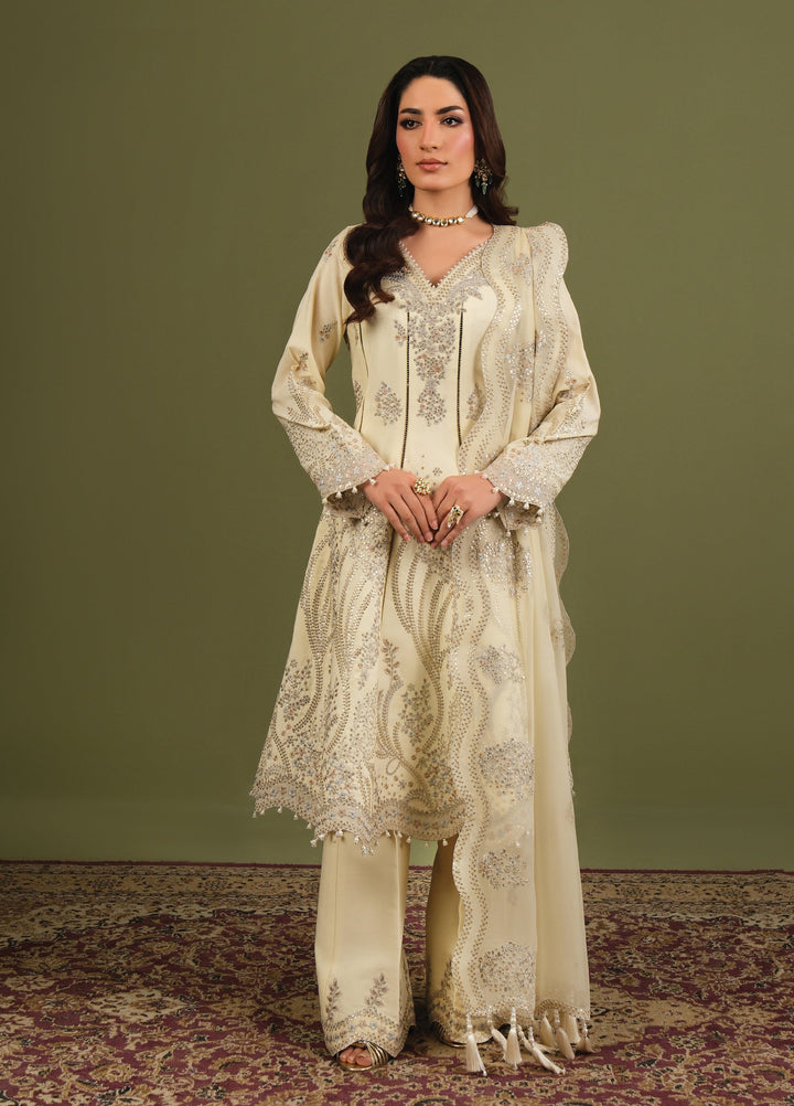 Alizeh Luxe Unstitched Raw Silk Embroidered 3 Piece Suit AFB26UL D-05 Emily - Winter Collection