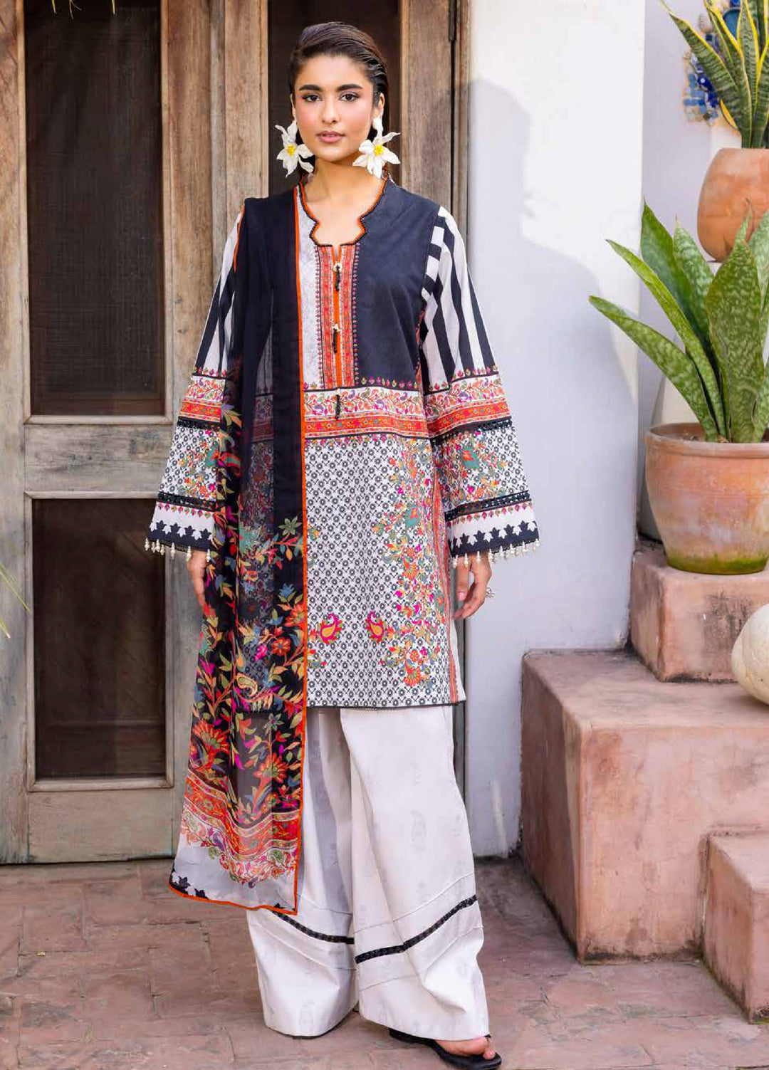 C Prints by Charizma Unstitched Printed Lawn 3 Piece Suit CHR26UCP CP6-07 - Summer Collection