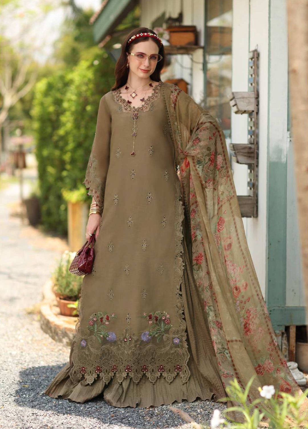 Noor Luxe by Saadia Asad Unstitched Embroidered Lawn 3 Piece Suit SA26ULNE D8 - Eid Collection
