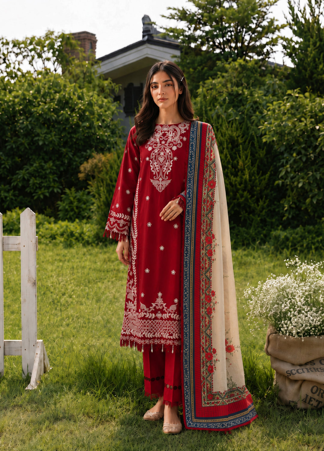 Zellbury Unstitched Embroidered Cotton 3 Piece Suit ZB26UCC WUC26E34062 - Casual Collection