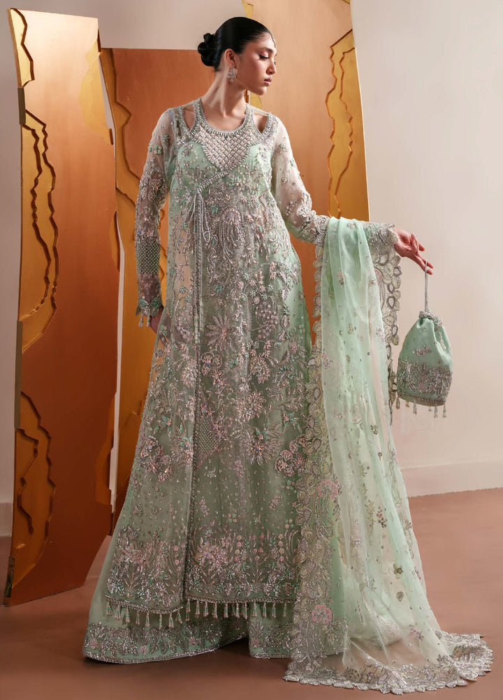 Starlet Jewels by Emaan Adeel Unstitched Embroidered Organza 3 Piece Suit EA26USF Moonstone Gleam - Wedding Collection