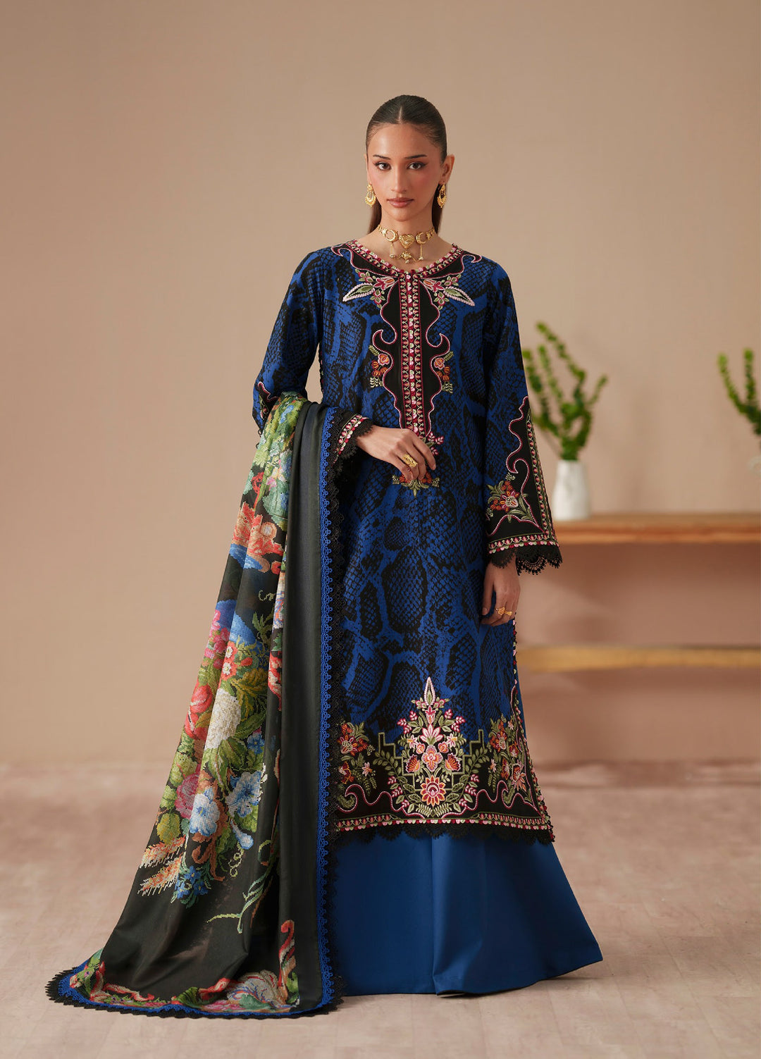 JoJo by Bin Ilyas Unstitched Embroidered Lawn 3 Piece Suit BI26UJJ D-83B - Summer Collection