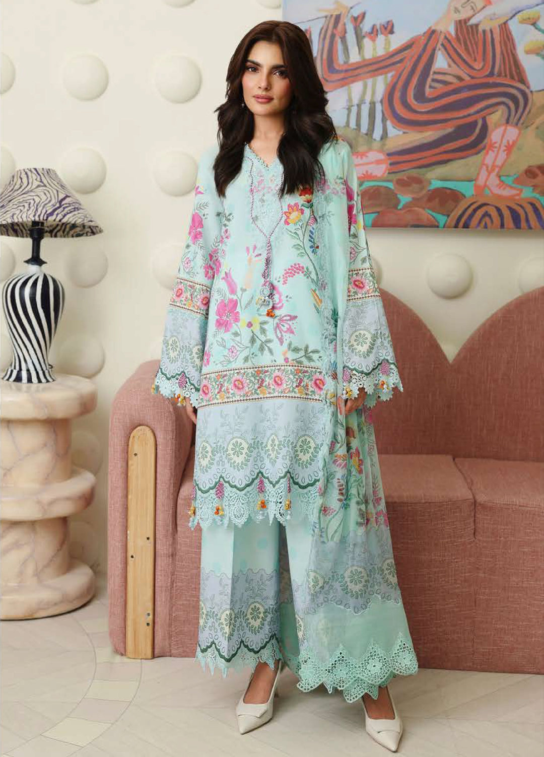 Petals in Print by Roheenaz Unstitched Printed Lawn 3 Piece Suit RN26UPP Delft Bloom RUNSS260906 - Summer Collection