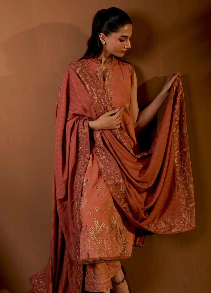 Sobia Nazir Unstitched Shawl Embroidered Khaddar 3 Piece SN25SW D-04 A - Winter Collection