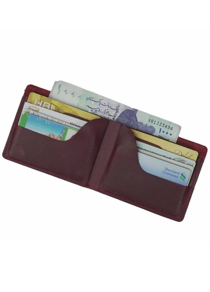 Vintage by Jild Mens Genuine Vintage Leather Wallet-CRIMSON RED S2 - Wallets Collection