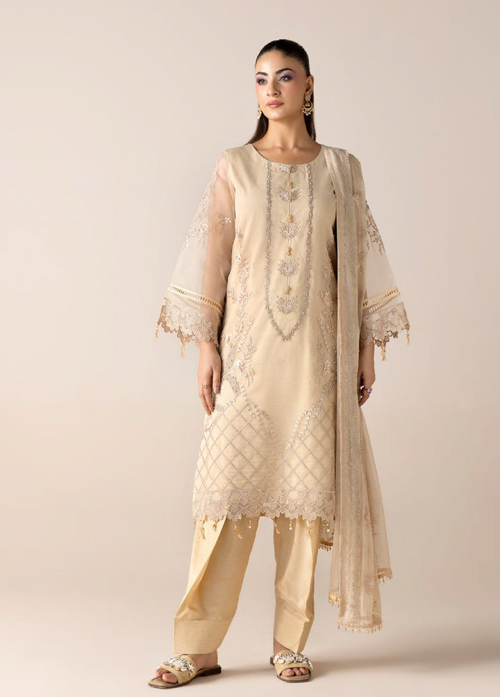 Aura by Zebtan RTW Embroidered Organza 3 Piece Suit ZB26UAL A-07 - Festive Collection