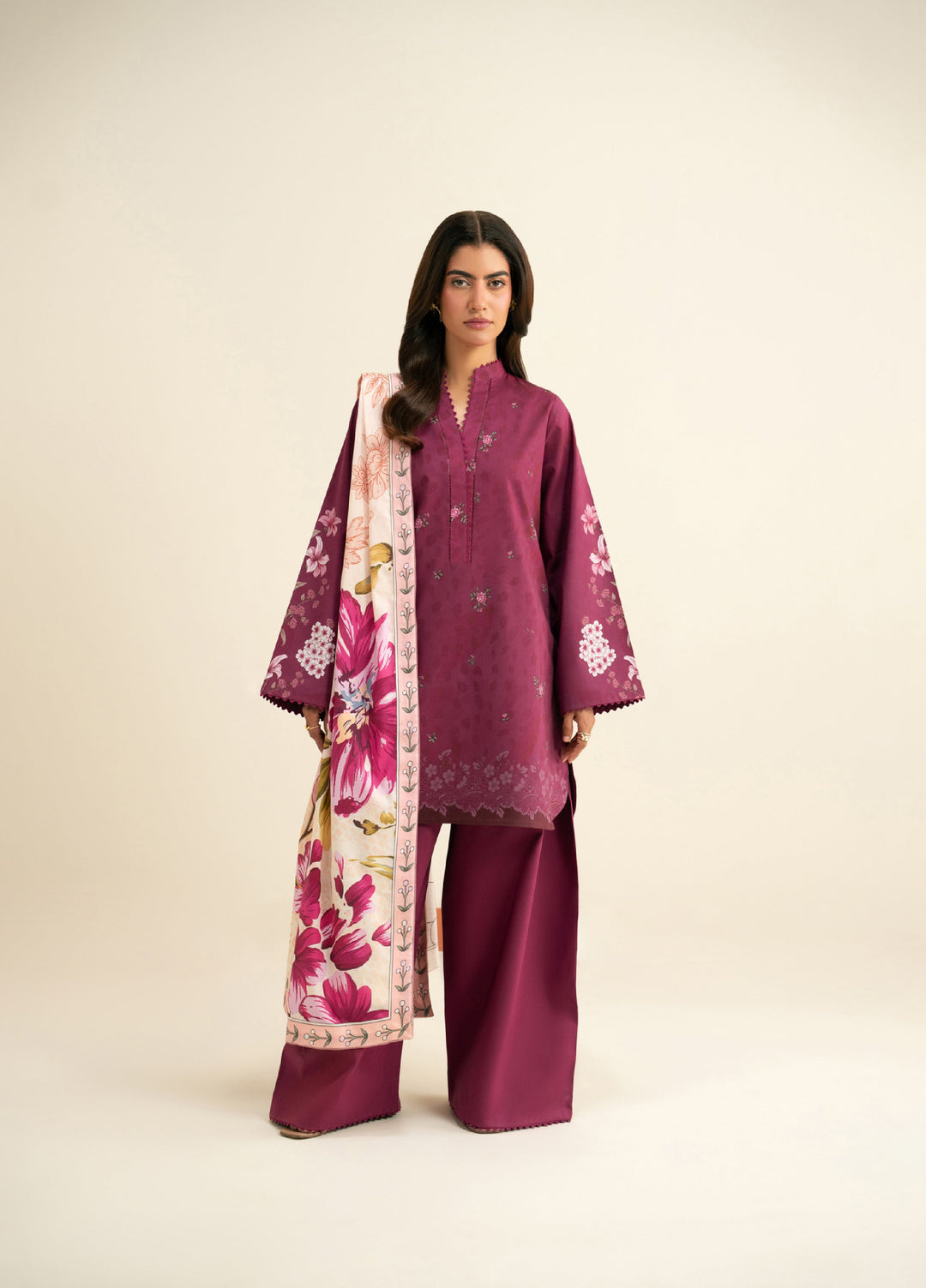 Seran Essentials Unstitched Printed Lawn 3 Piece Suit SN26UEL MELROSE D-09 - Lawn Collection