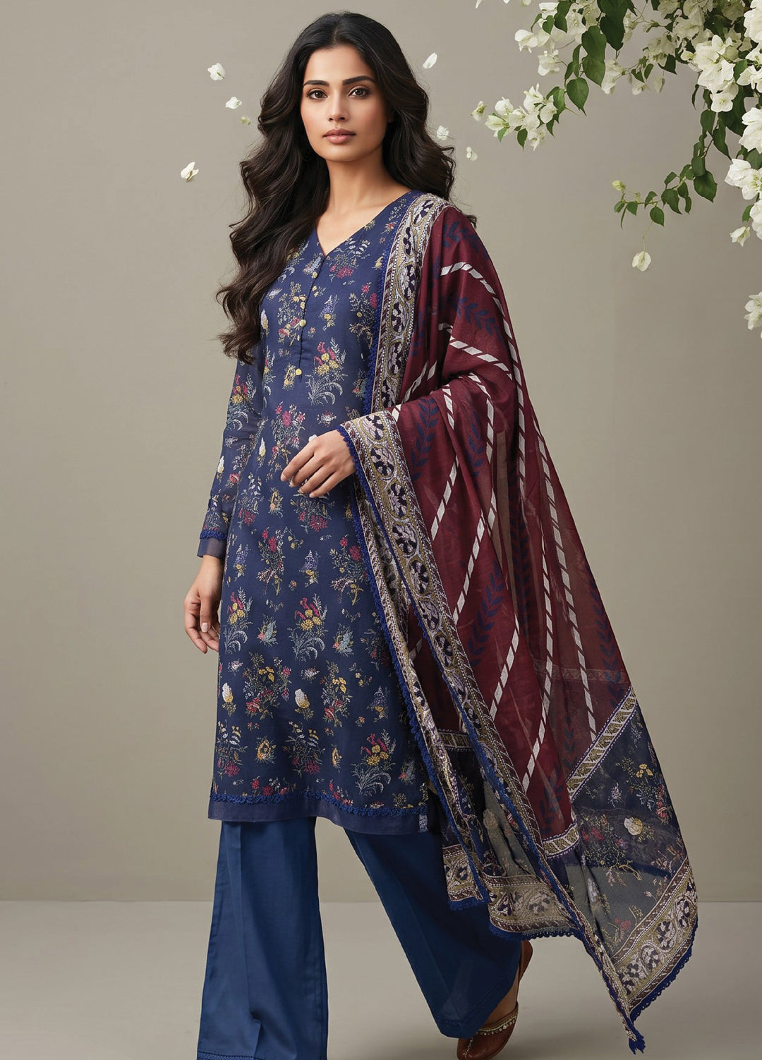 Salina by Regalia Textiles Unstitched Printed Lawn 3 Piece Suit RG26USI D-1 - Casual Collection