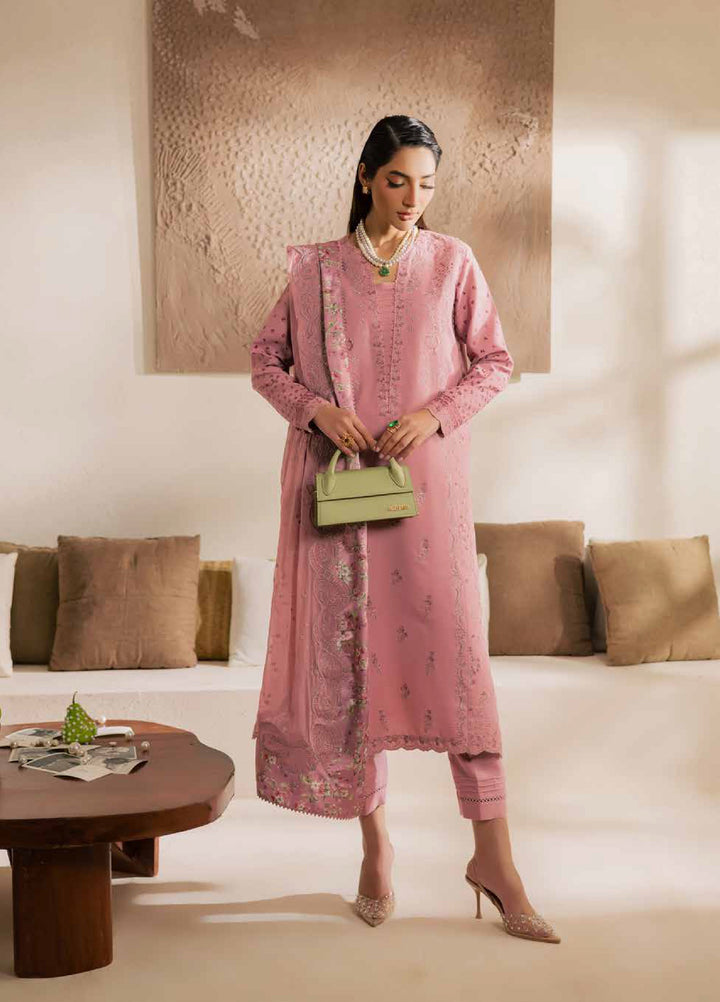 Nureh Exclusive Unstitched Lawn Karandi Embroidered 3 Piece Suit NU26UE NE-216 - Spring Collection