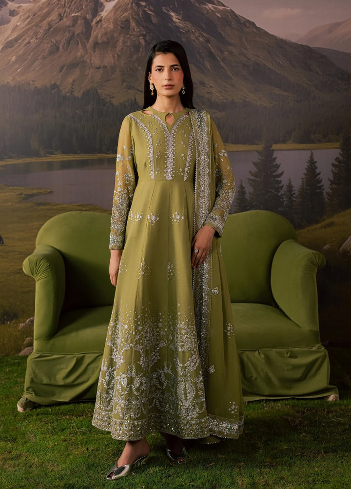 Divani by Daria Unstitched Embroidered Chiffon 4 Piece Suit DN26UD DA-119 2-GREEN - Festive Collection
