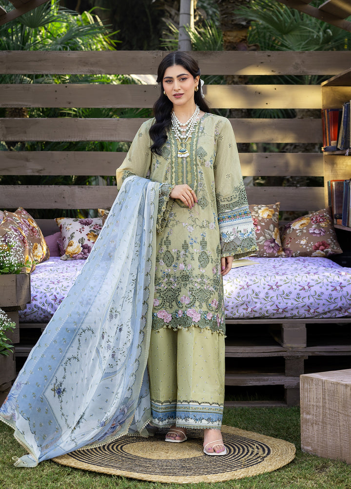 Elaf Premium Chikankari Unstitched Printed Lawn 3 Piece Suit EL26UPC ERC-8B MENAH - Summer Collection