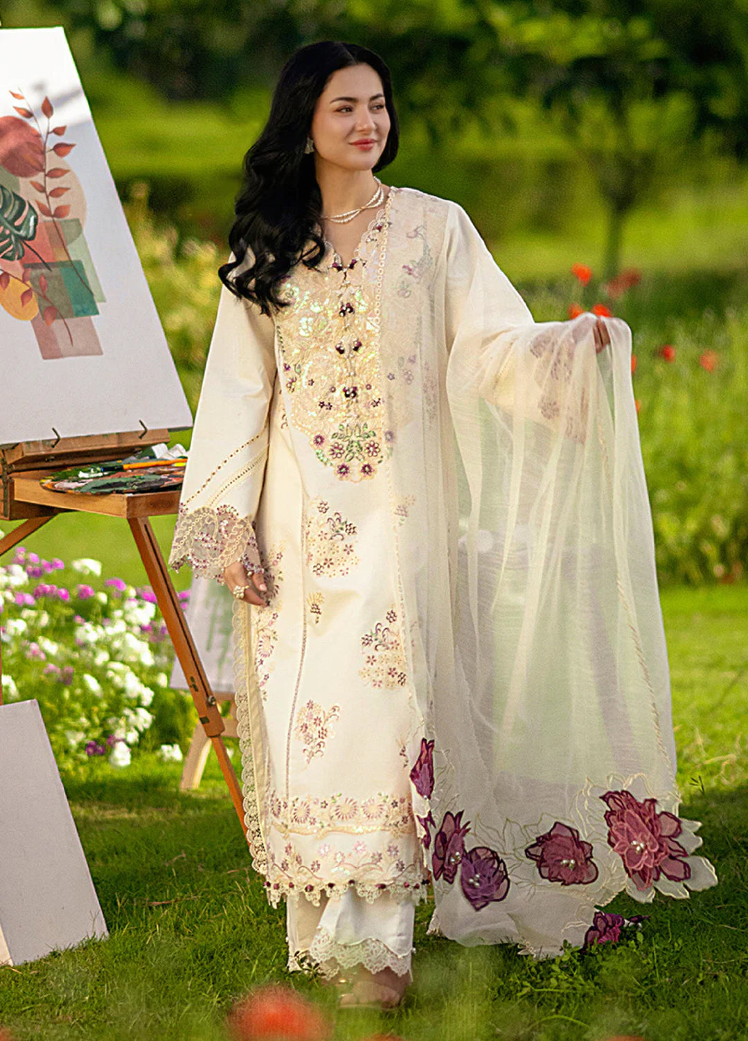 Rang Rasiya Unstitched Embroidered Luxury Lawn 3 Piece Suit RR26ULE HANIA - Eid Collection