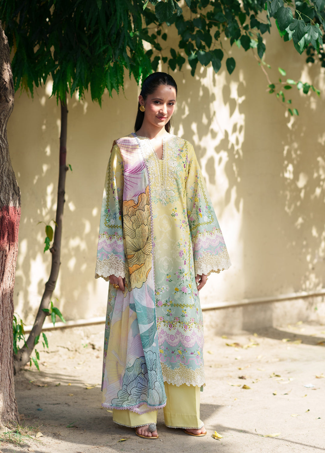 Summer Lines by Neeshay Unstitched Printed and Embroidered Lawn 3 Piece Suit NSH26ULS Virella - Eid Collection