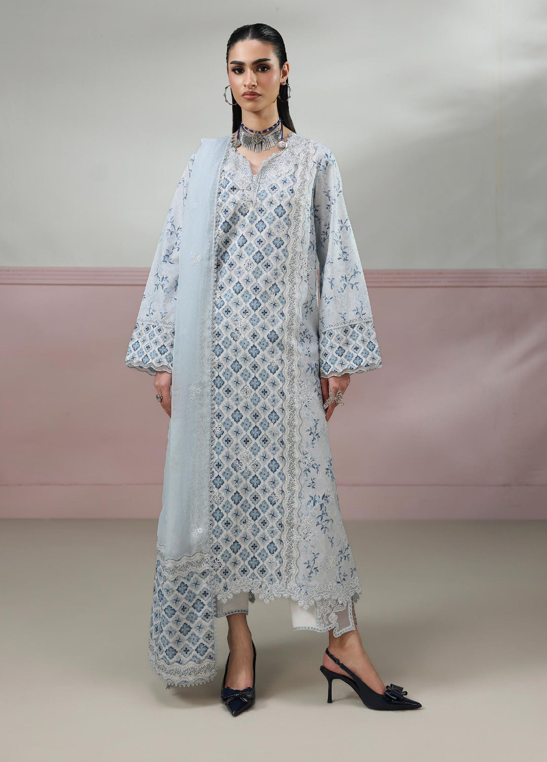 Q Prints by Qalamkar Unstitched Printed Lawn 3 Piece Suit QLK26UQL ALINE QQP-10 (B) - Summer Collection