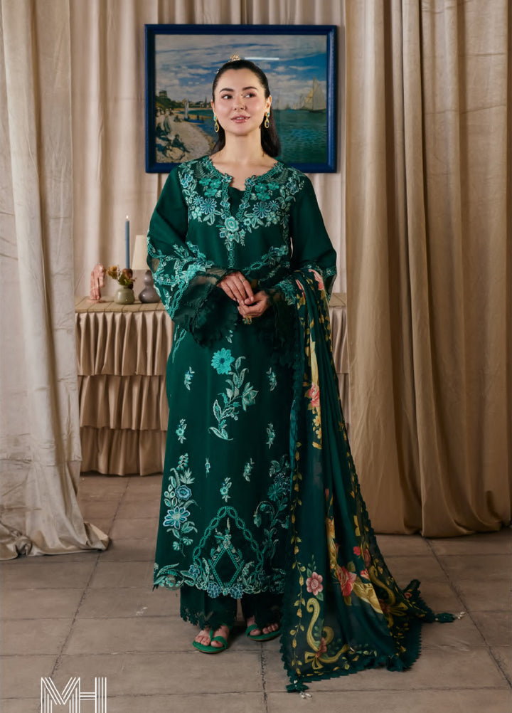 Maryam Hussain Unstitched Embroidered Lawn 3 Piece Suit MH26ULF Maheer - Festive Collection