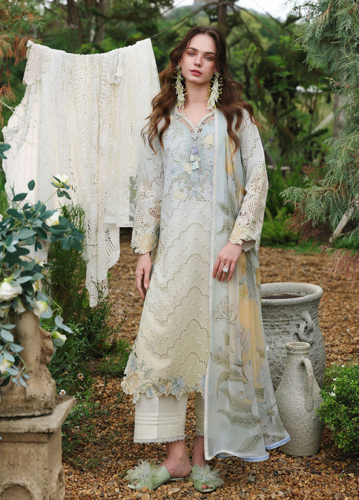 The Secret Garden by Mushq Unstitched Embroidered Lawn 3 Piece Suit MU26USG Ivory Botanica HUNSS260411 - Festive Collection