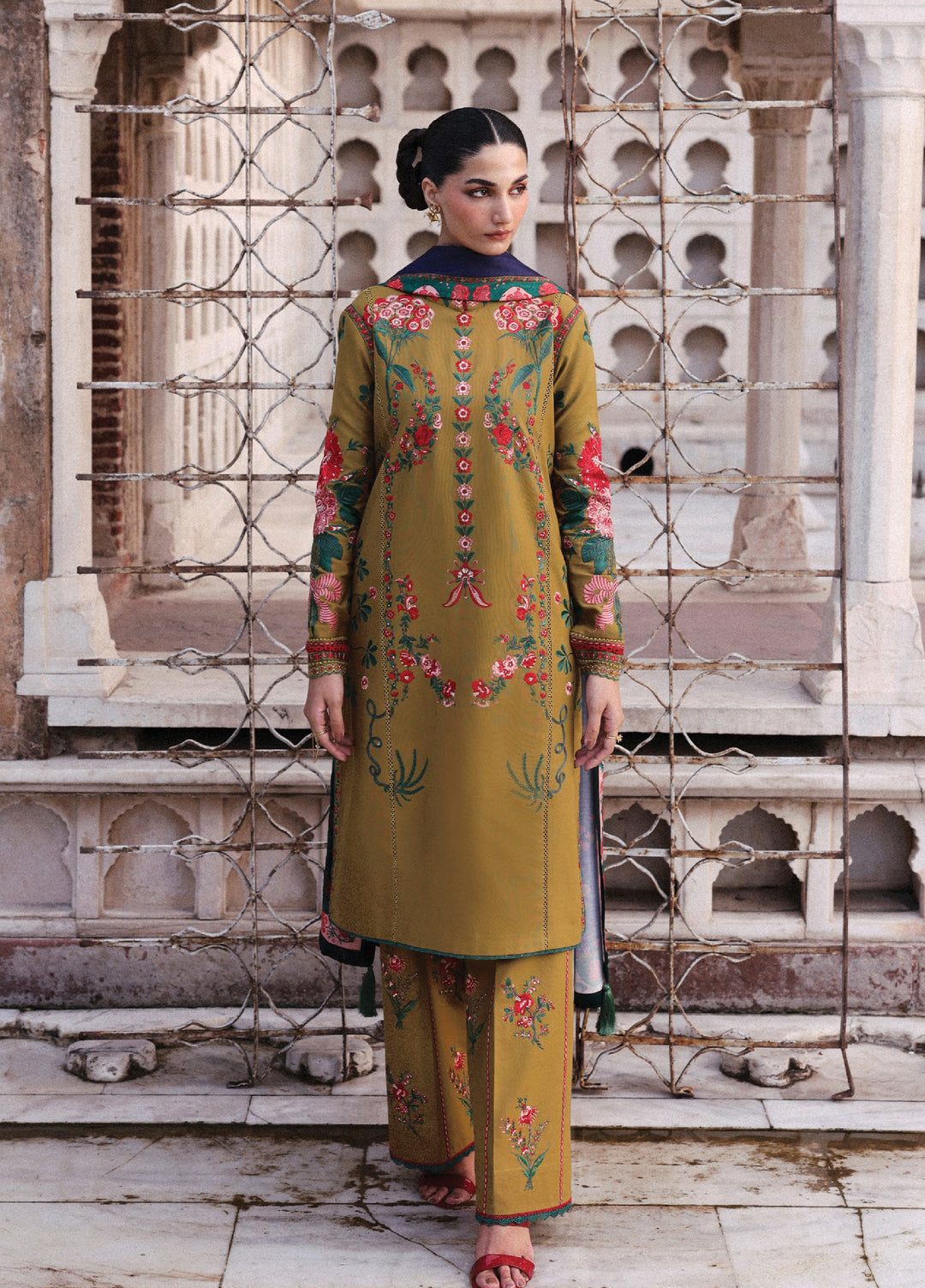 Jugnu by Hussain Rehar Unstitched Khaddar Embroidered Suits 3 Piece HRR25JK Mitra - Winter Collection