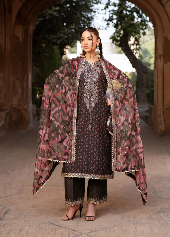 Xenia Formal Luxury Unstitched Embroidered Raw Silk Suits 3 Piece XE25FL D-04 Ruhi - Formals Collection