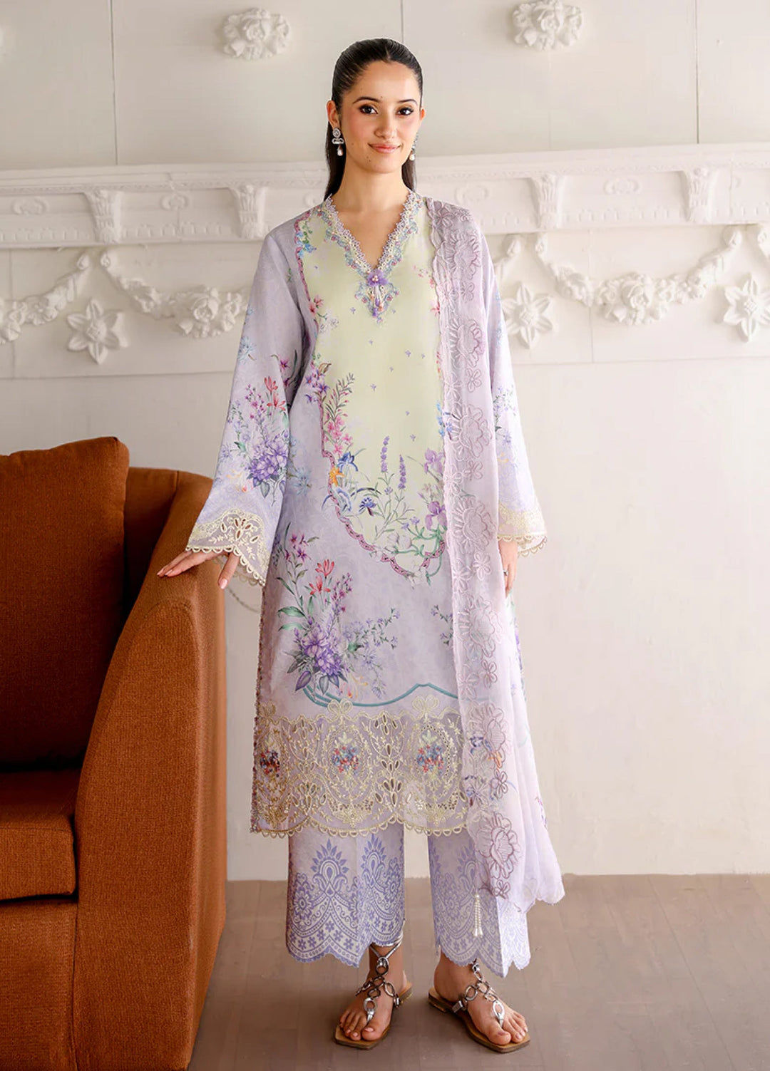 Sunlit Tales by Roheenaz Unstitched Embroidered Lawn 3 Piece Suit RN26ULS Sunveil RUNSS260708 - Lawn Collection