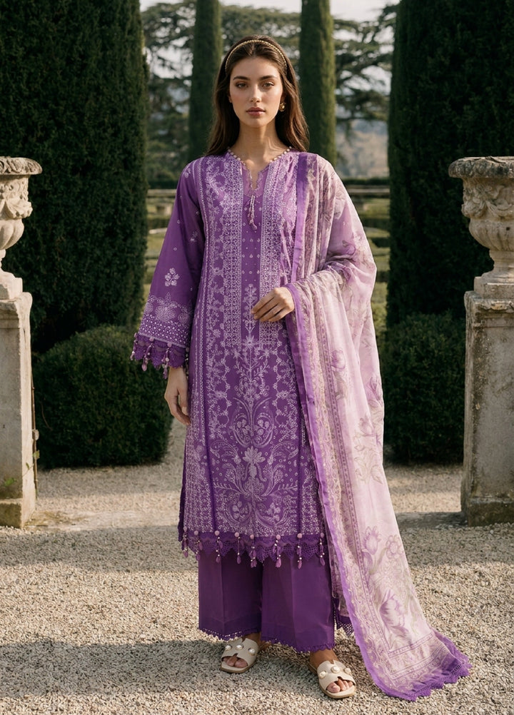 Zellbury Unstitched Embroidered Cotton 3 Piece Suit ZB26UCC WUC26E34074 - Casual Collection