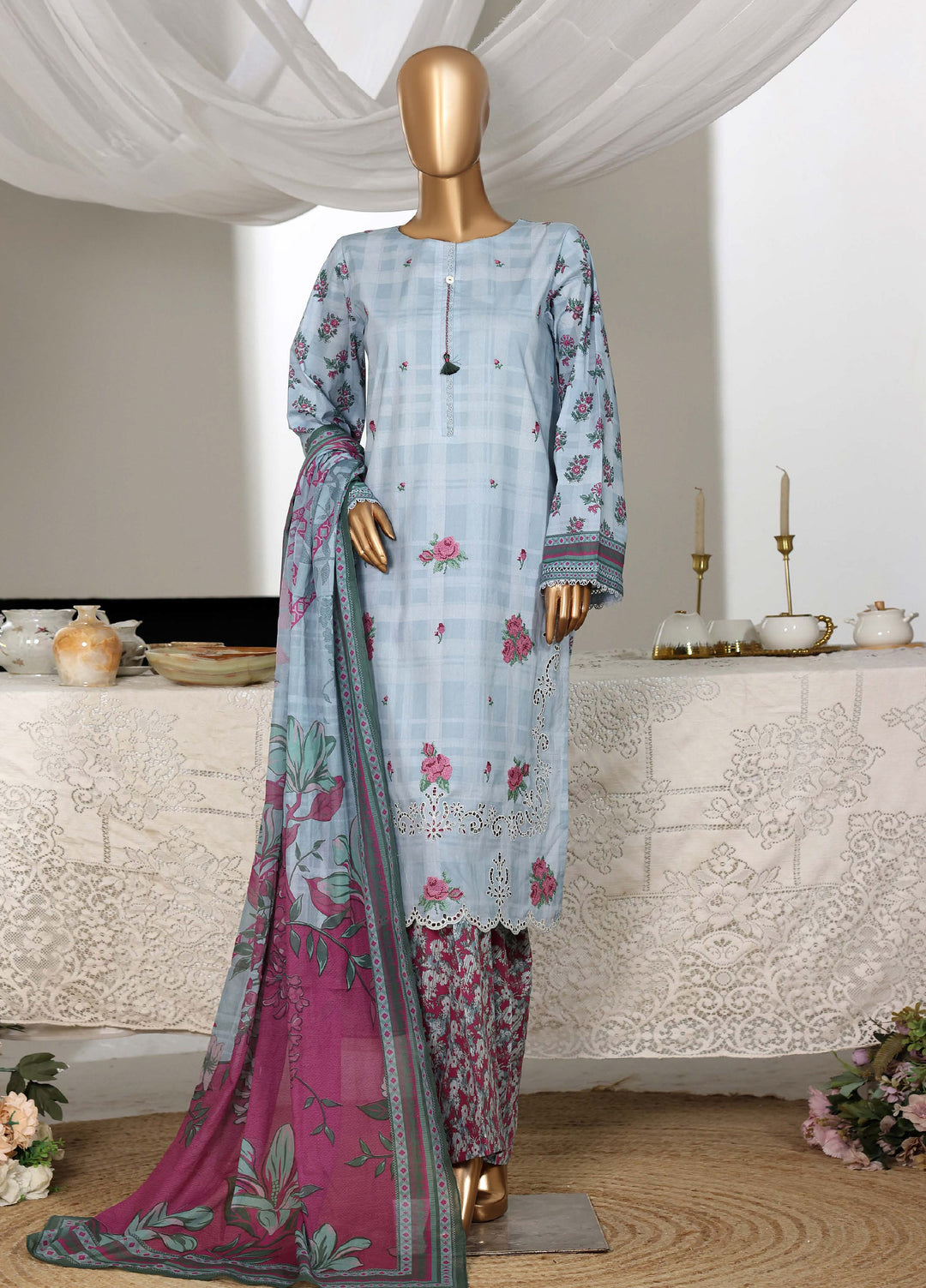Guldozi by HZ Textiles RTW Embroidered Lawn 3 Piece Suit CPE-3P-030 - Summer Collection
